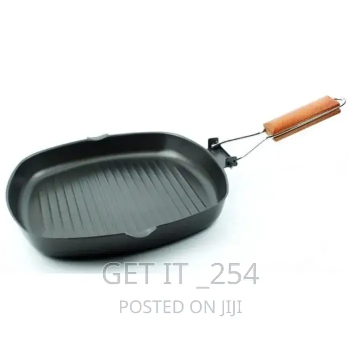 Non Stick Square Stick Pan With Wooden Handle
