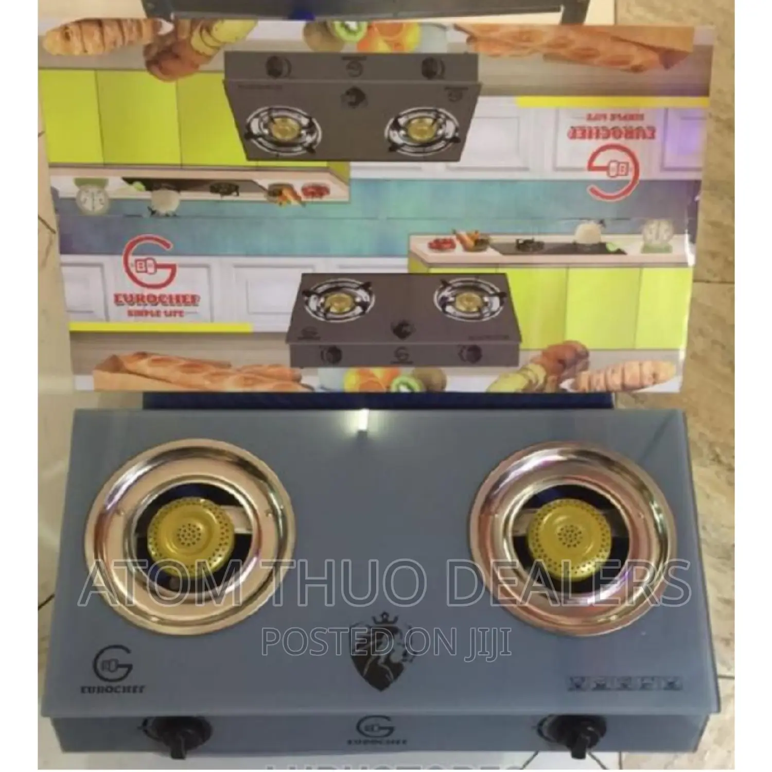 Eurochef Table Top Gas Cooker,2 BURNER a STRONG GLASS.