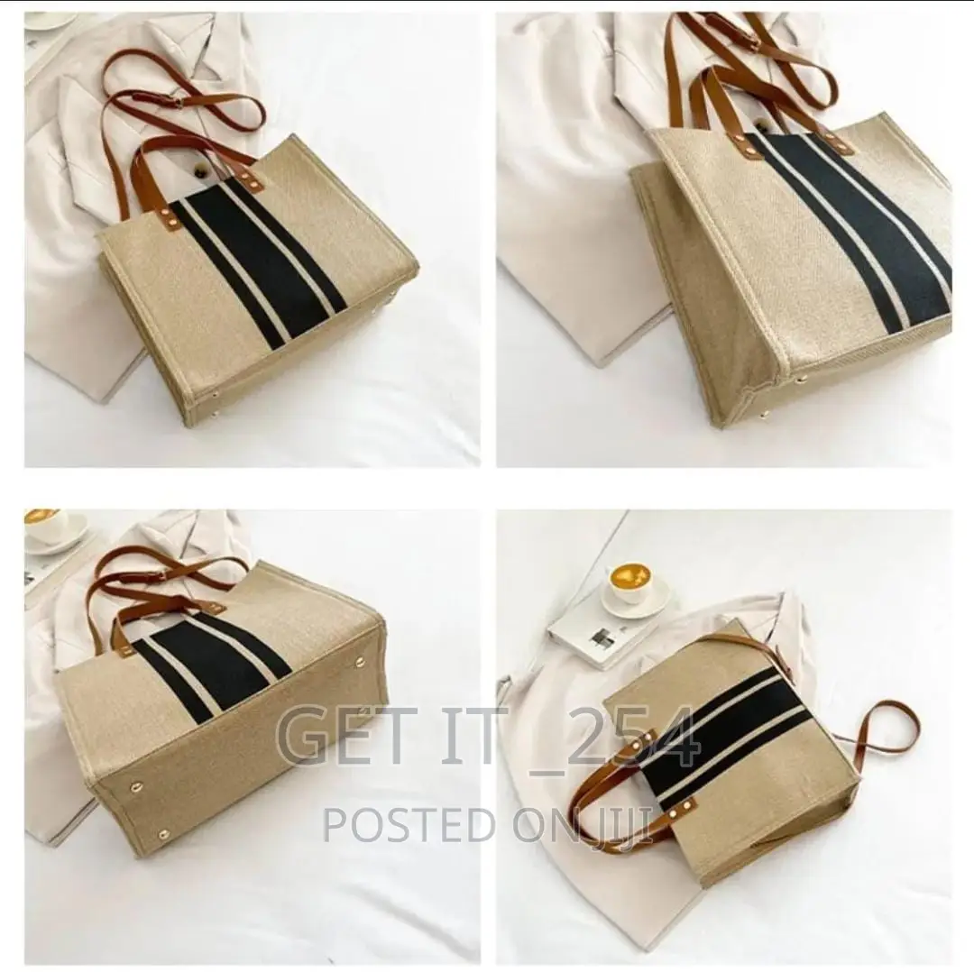 Vintage Stripped Tote Bag / Large Capacity Handbag
