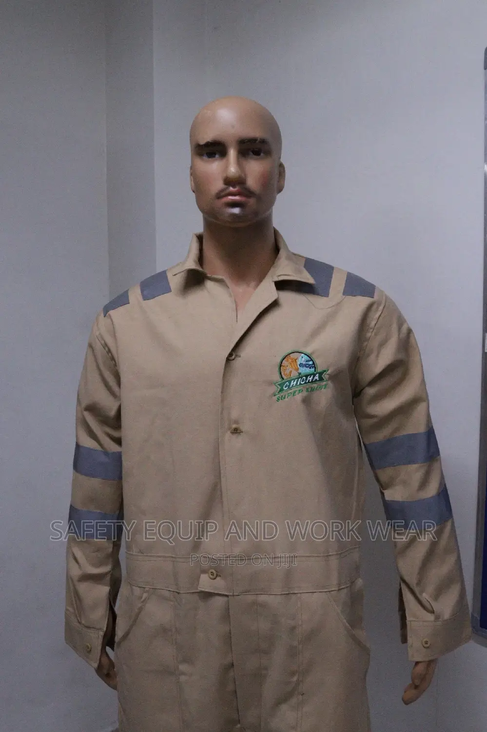 Beige Safety Reflective Overalls