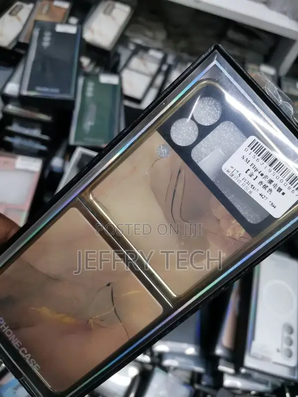 Gold Tempered Glass Case for Samsung Galaxy Z Flip4 -Marble