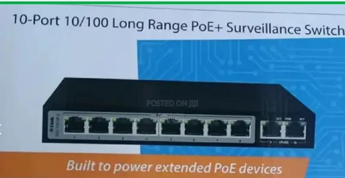 .Dlink DGS-F1010P-E 250M 10-Port 1000mbps Switch With 8 Poe