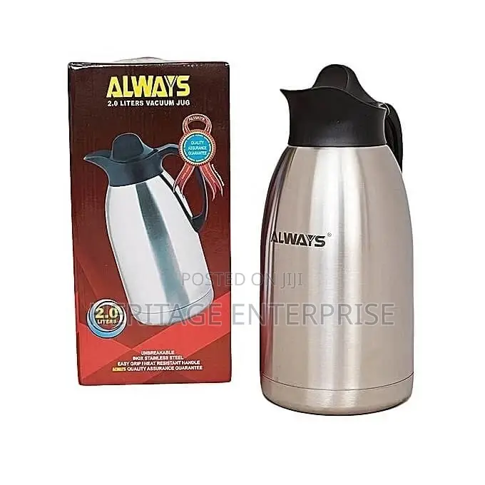 Always 2ltrs Vacuum Thermos Flask - Stainless Steel