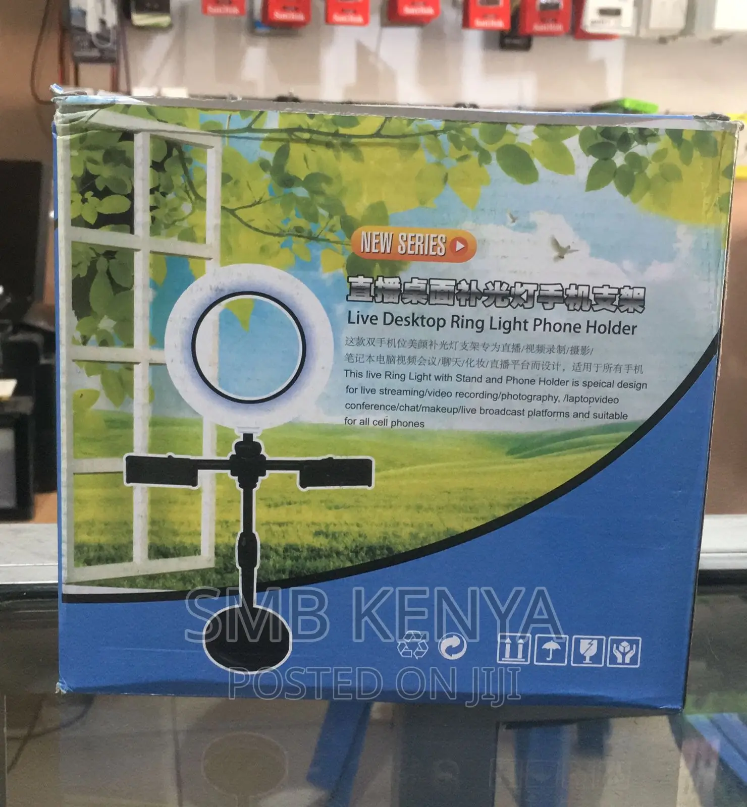 Foldable Table Ring Light With Dual Phone Holder