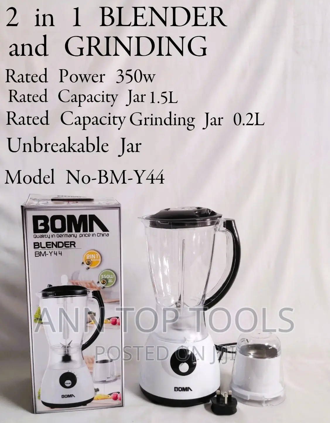 Boma Blender 2 in 1 Model BM806