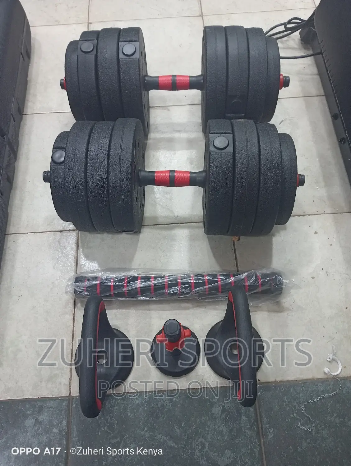 40kg Adjustable Dumbbell, Barbell Set Kettlebell and Pushup