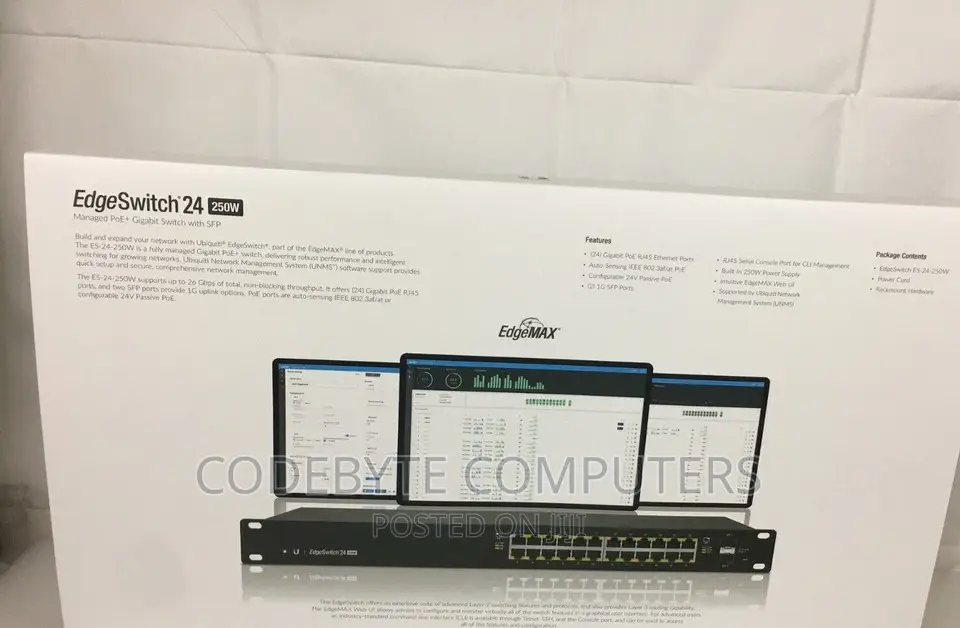 Edgeswitch 24 Port 250W Gigabit Switch (ES 24-250w)