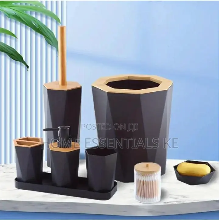 6pcs Bathroom Set -Gray,White Black*