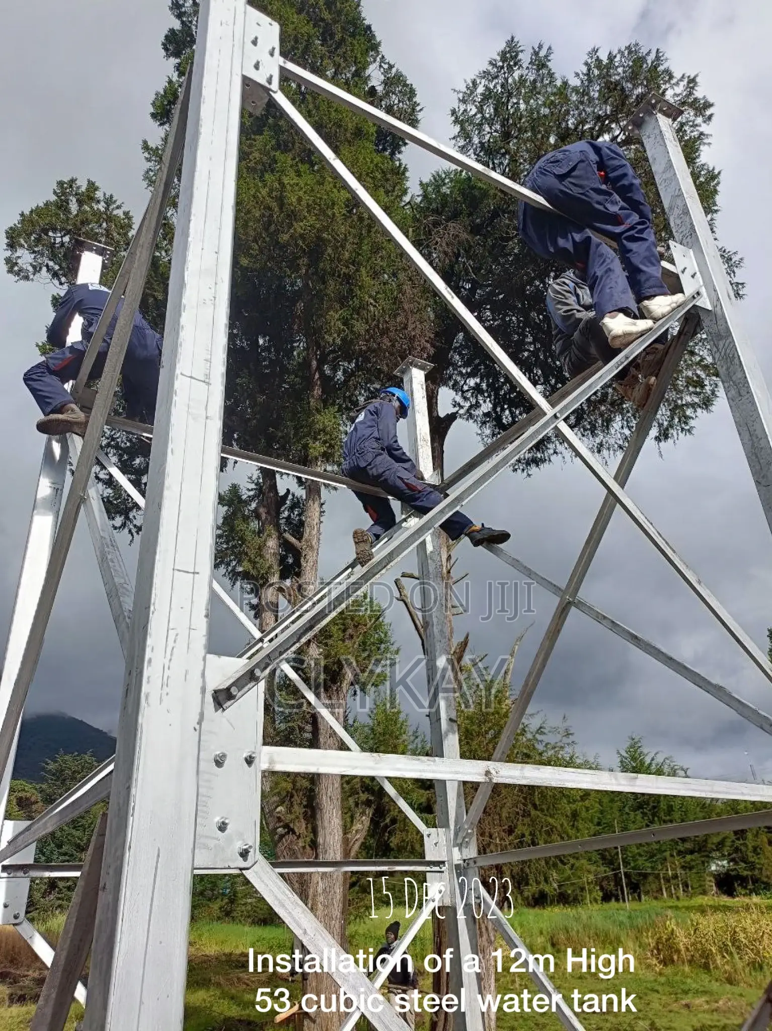 Pressed Steel Water Tank Installation