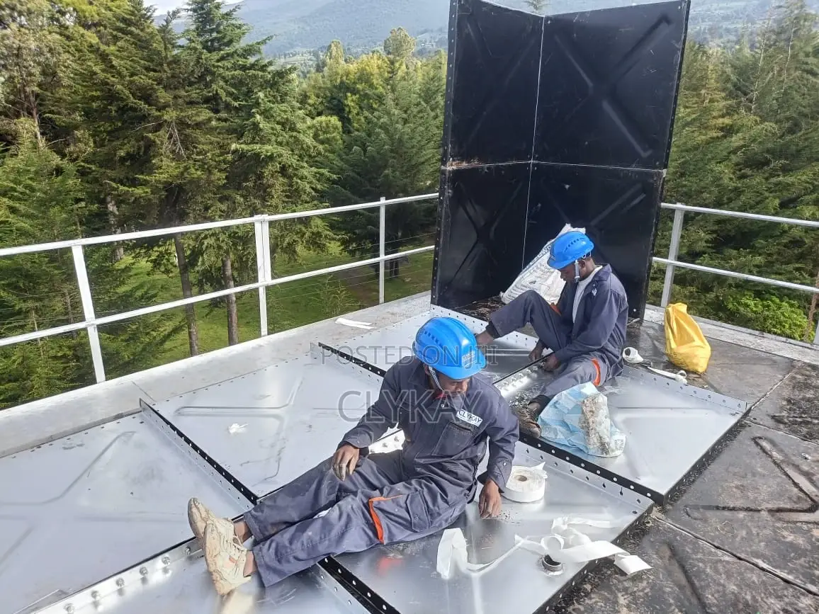 Pressed Steel Water Tank and Raised Steel Tower Fabricated