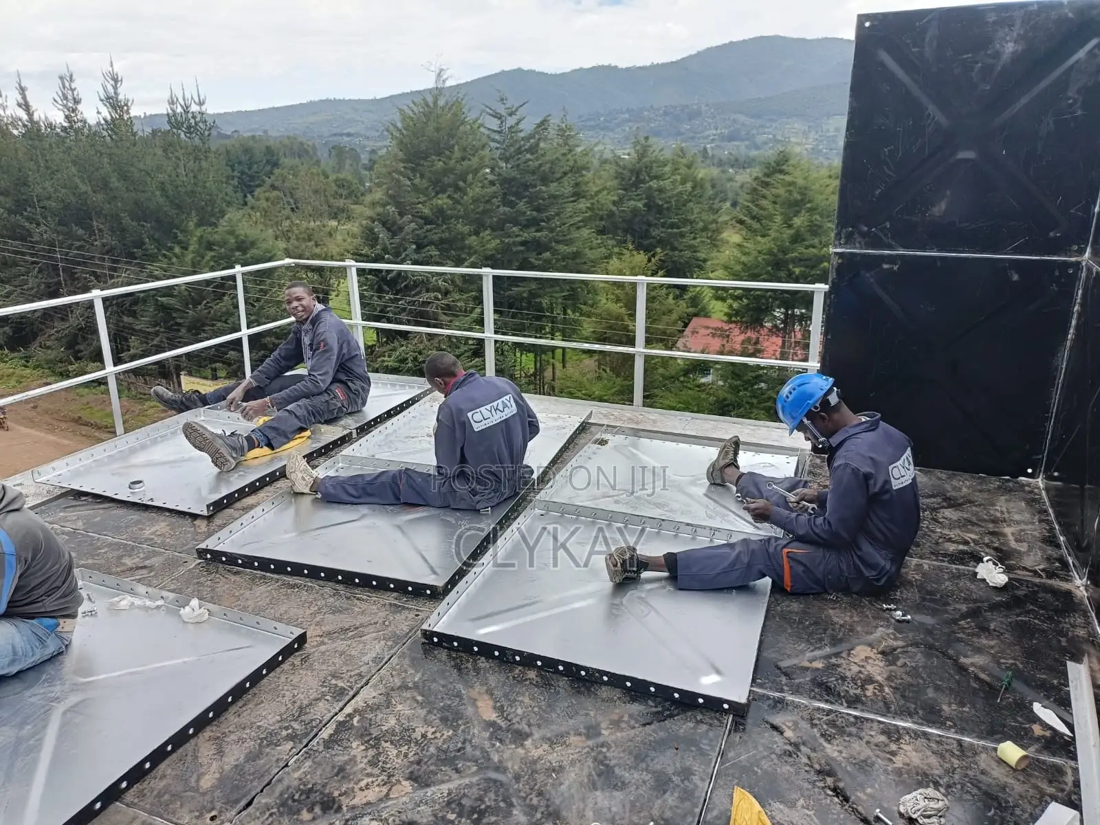 Pressed Steel Water Tank and Raised Steel Tower Fabricated