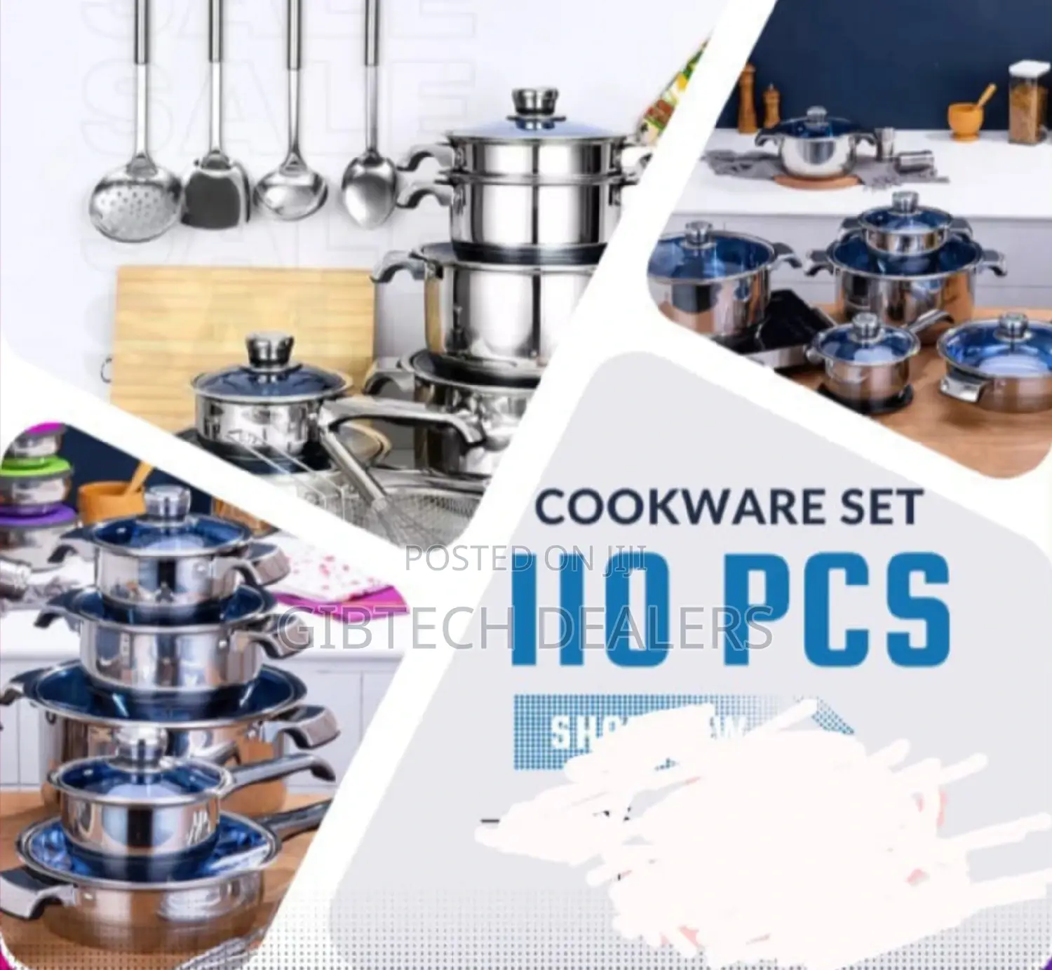 110pcs Marwa Stainless Steel Cookware Set