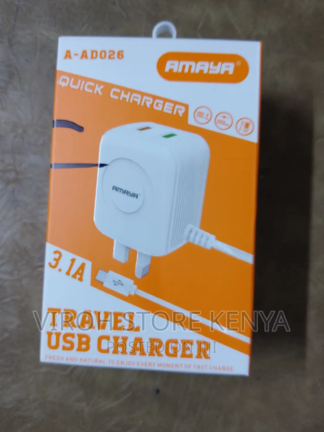 Type C Fast Charger 1.2m Cable With Two USB Ports
