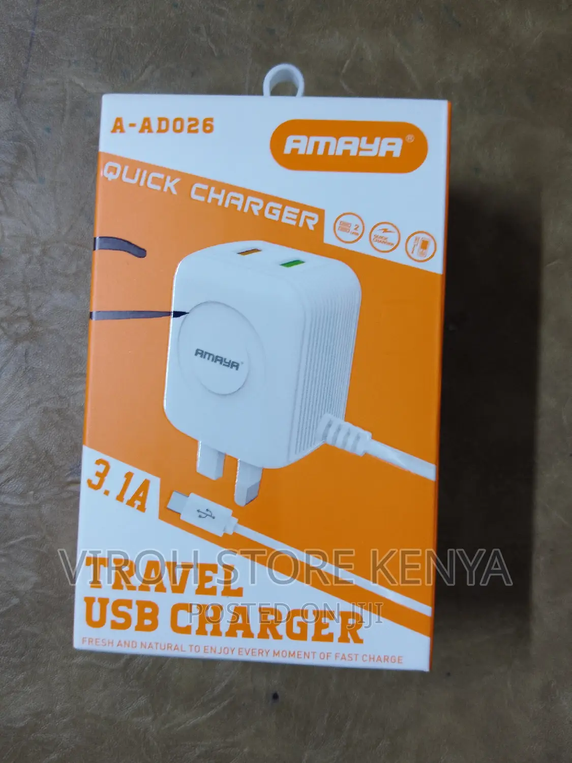Type C Fast Charger 1.2m Cable With Two USB Ports