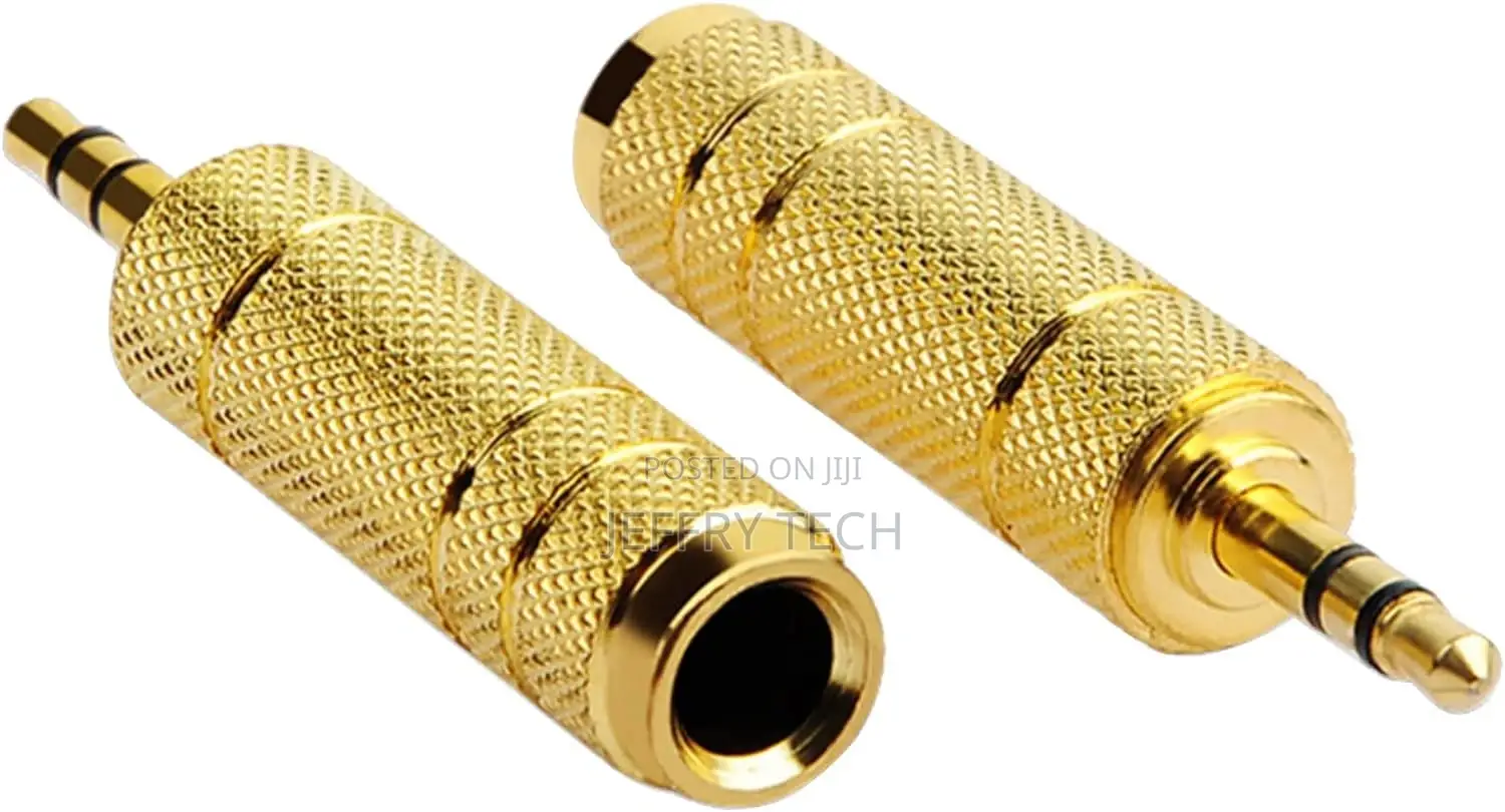 1/4 to 3.5mm Auxiliary Audio Adapter, Gold Plated, Resist Co