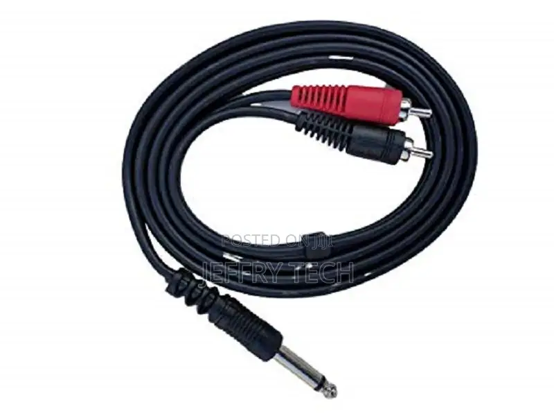 Mono Jack 6.3mm Male/P38mono Plug to Composite Audio 2 RCA M