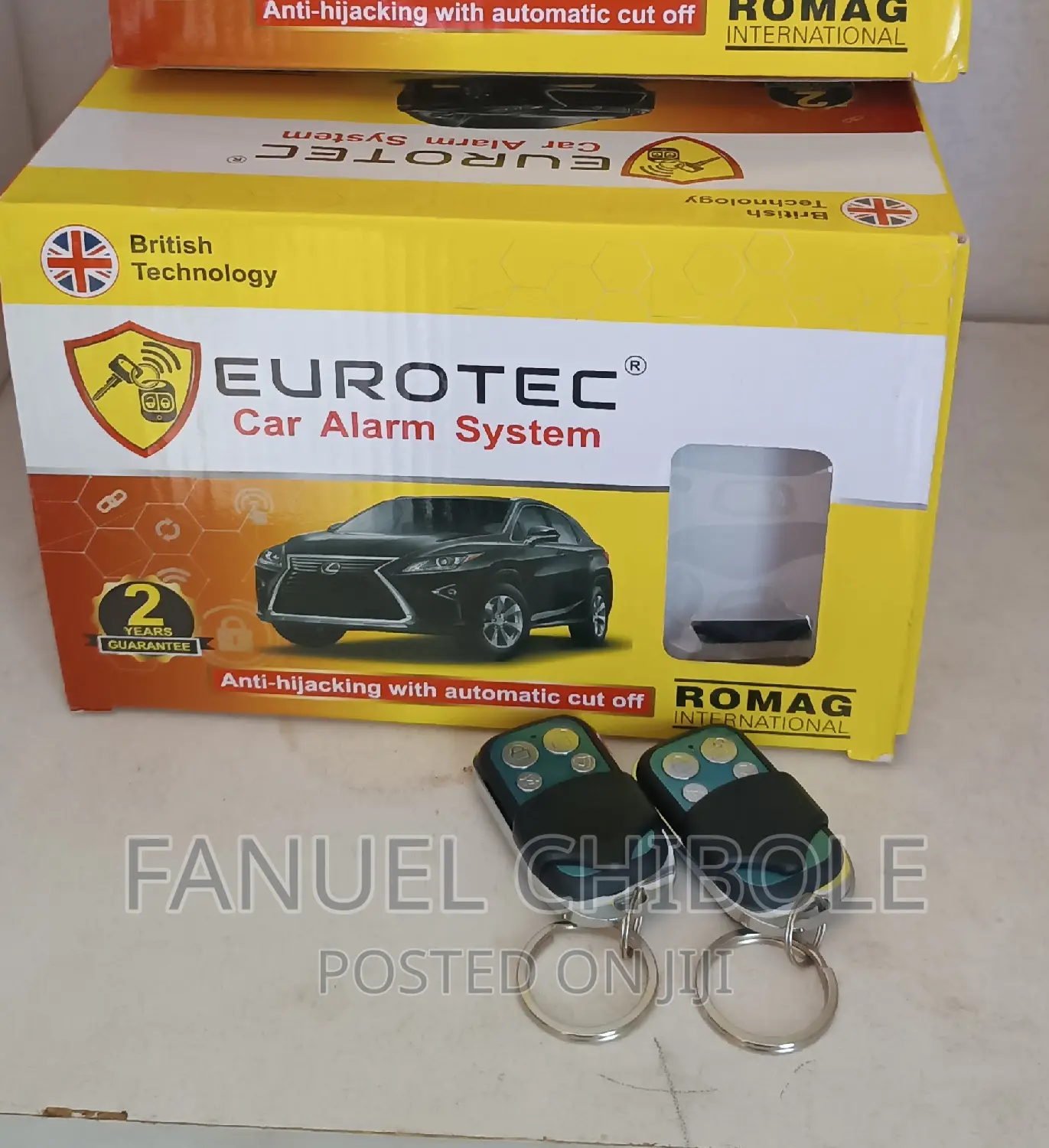 New Eurotec Brand Car Alarm With Cut Out, Free Installation