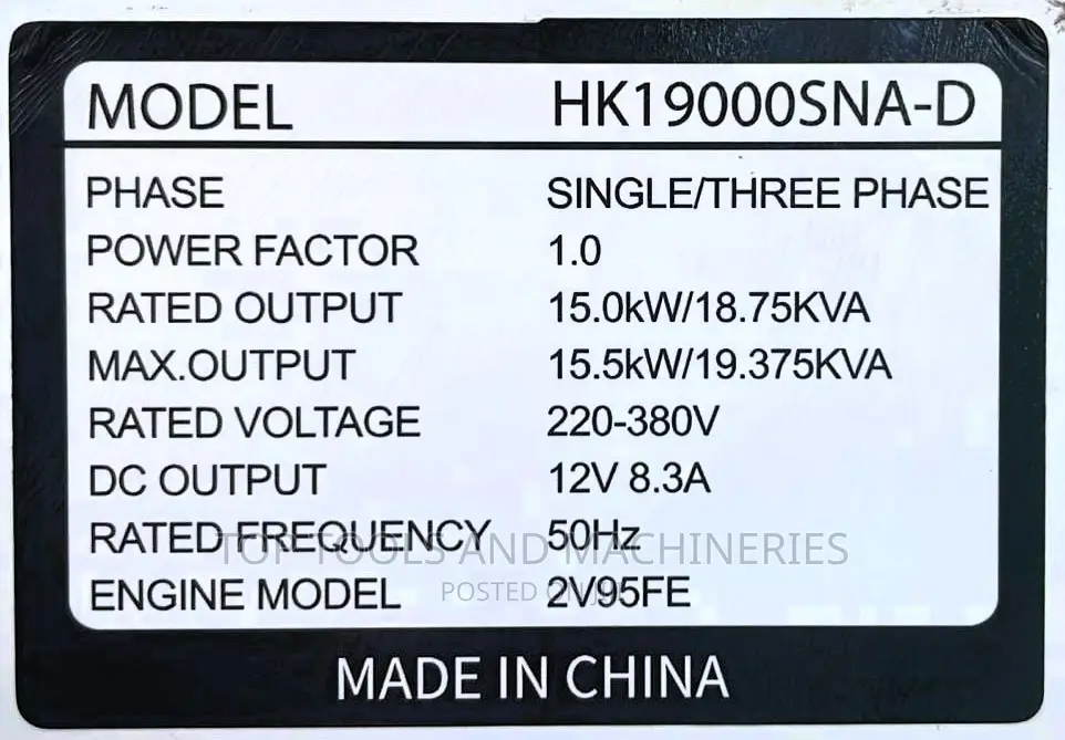Hisaki Japan Diesel Generator 19.375kva DOUBLE SWITCH 3PHASE