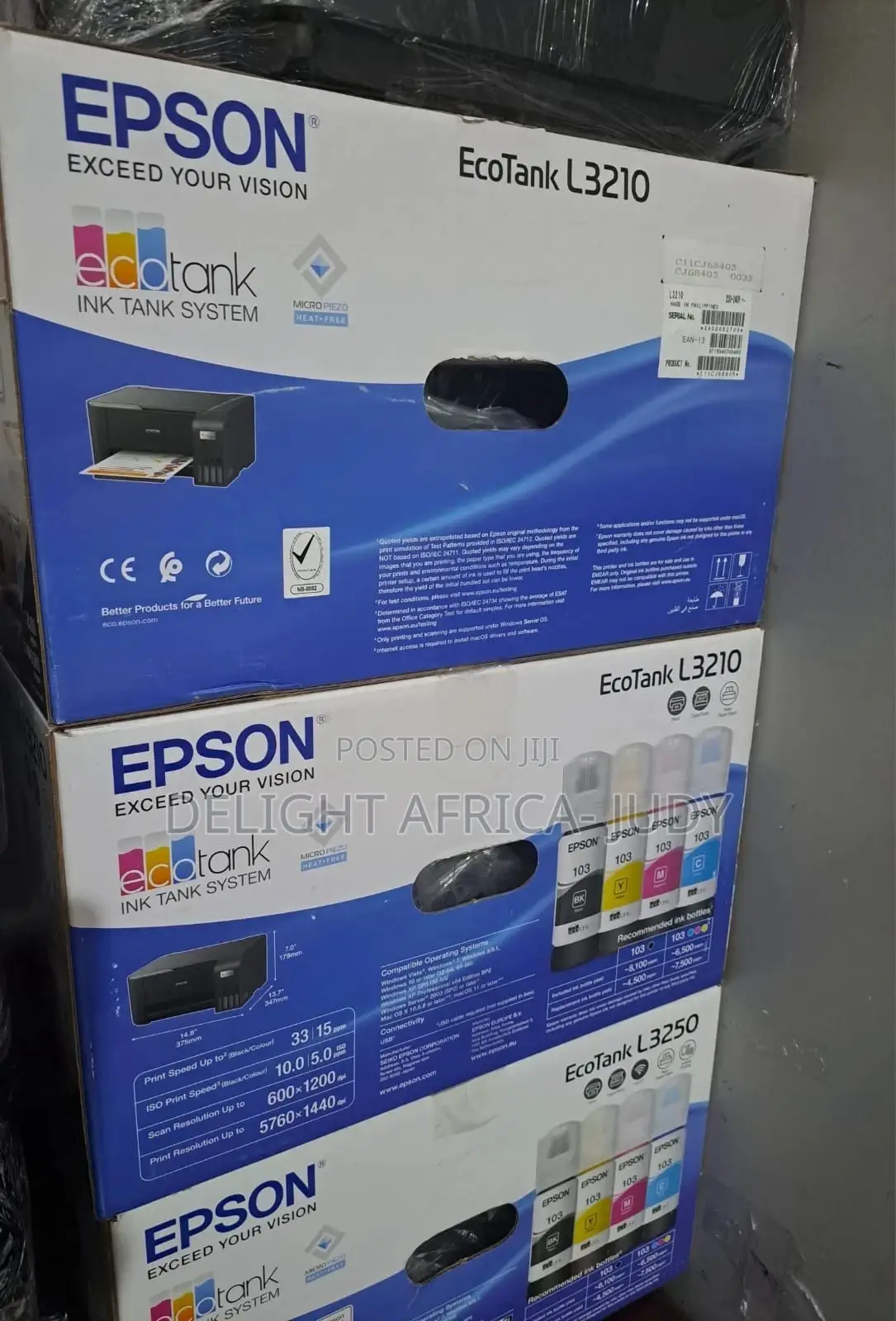Epson Ecotank L3210 A4 All-in-One Refillable Tanks Printer
