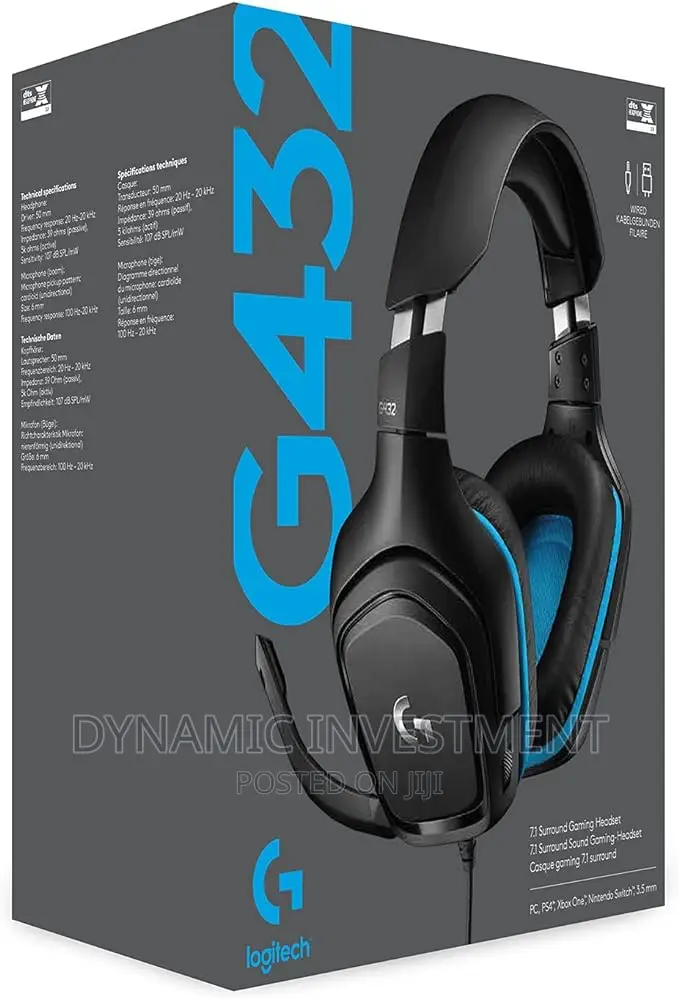 Logitech G432 Wired Gaming Headset, 7.1 Surround Sound