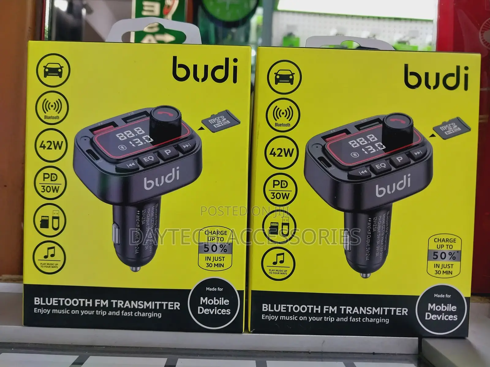 Budi Car Fm Transmitter Modulator With Bluetooth- Fm ,