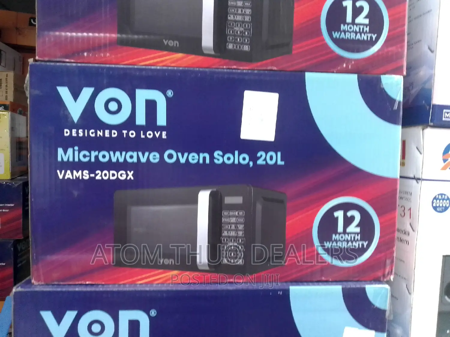 VON Digital Microwave Oven VAMS-20DGX, Solo 20LTR BLACK
