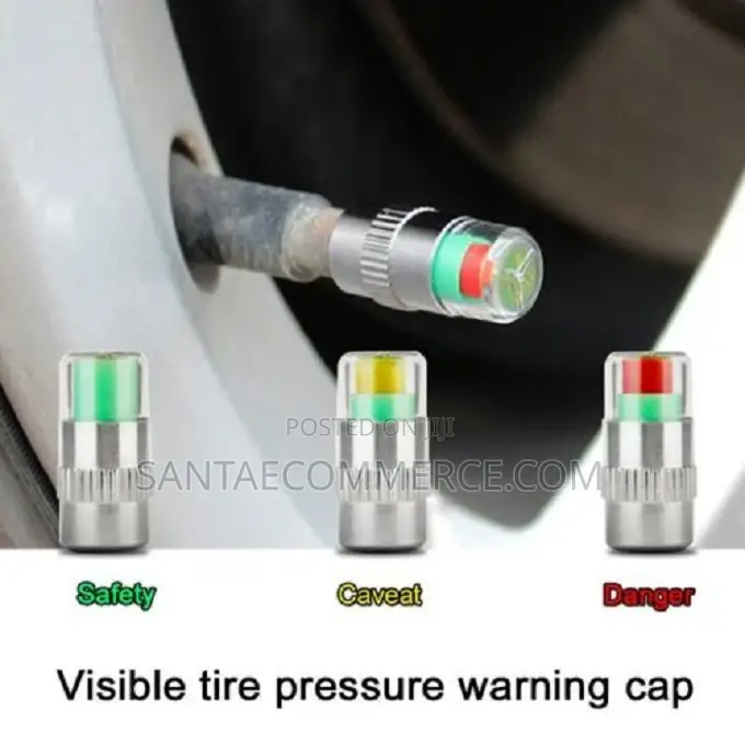 4 PCS Car Tire Pressure Gauge Monitor Valve Cap