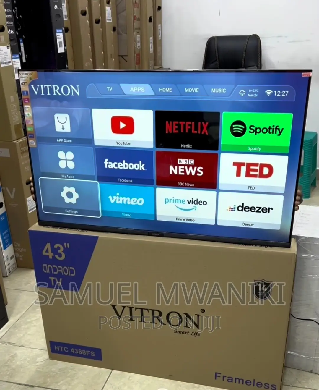 Vitron 43" FHD 1080 Frameless Smart Android TV Netflix