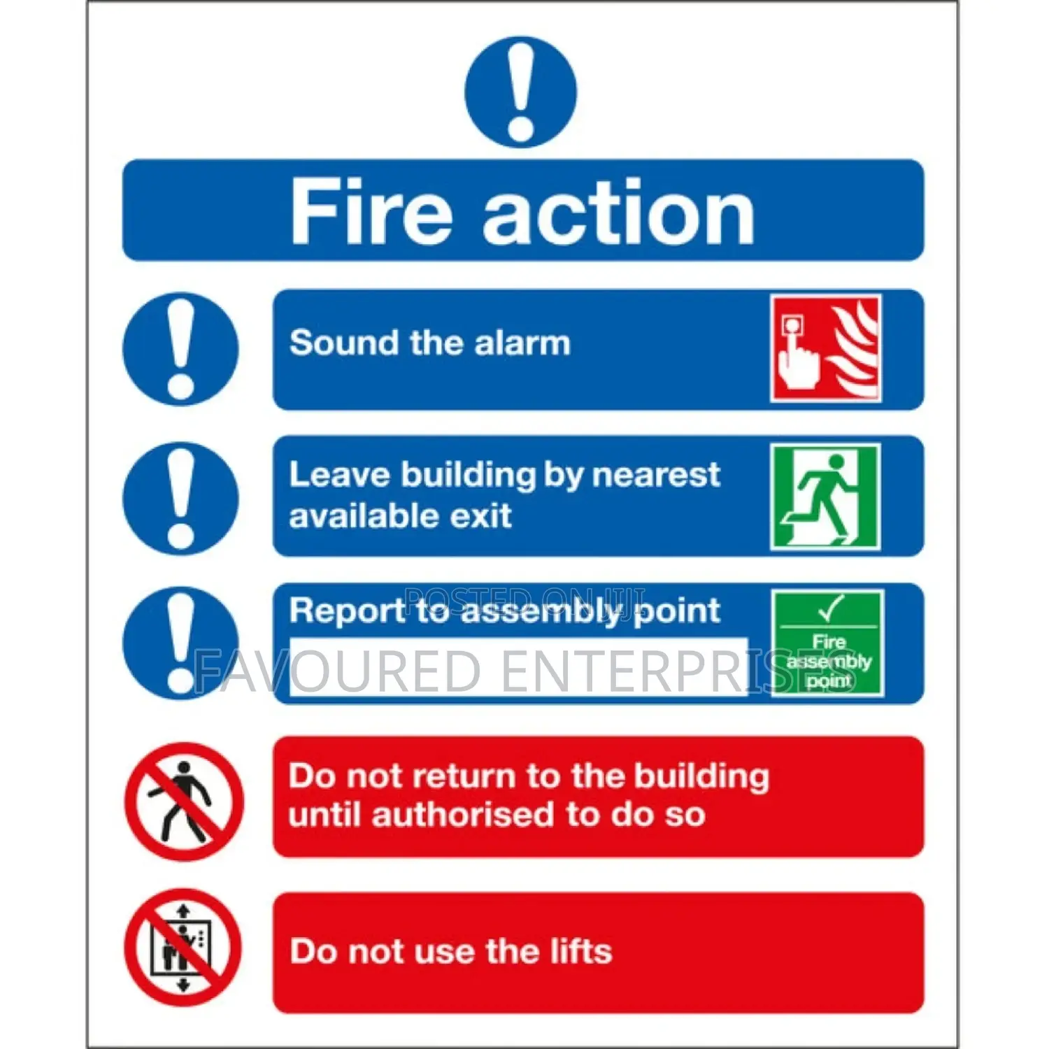 Fire Action Safety Signage
