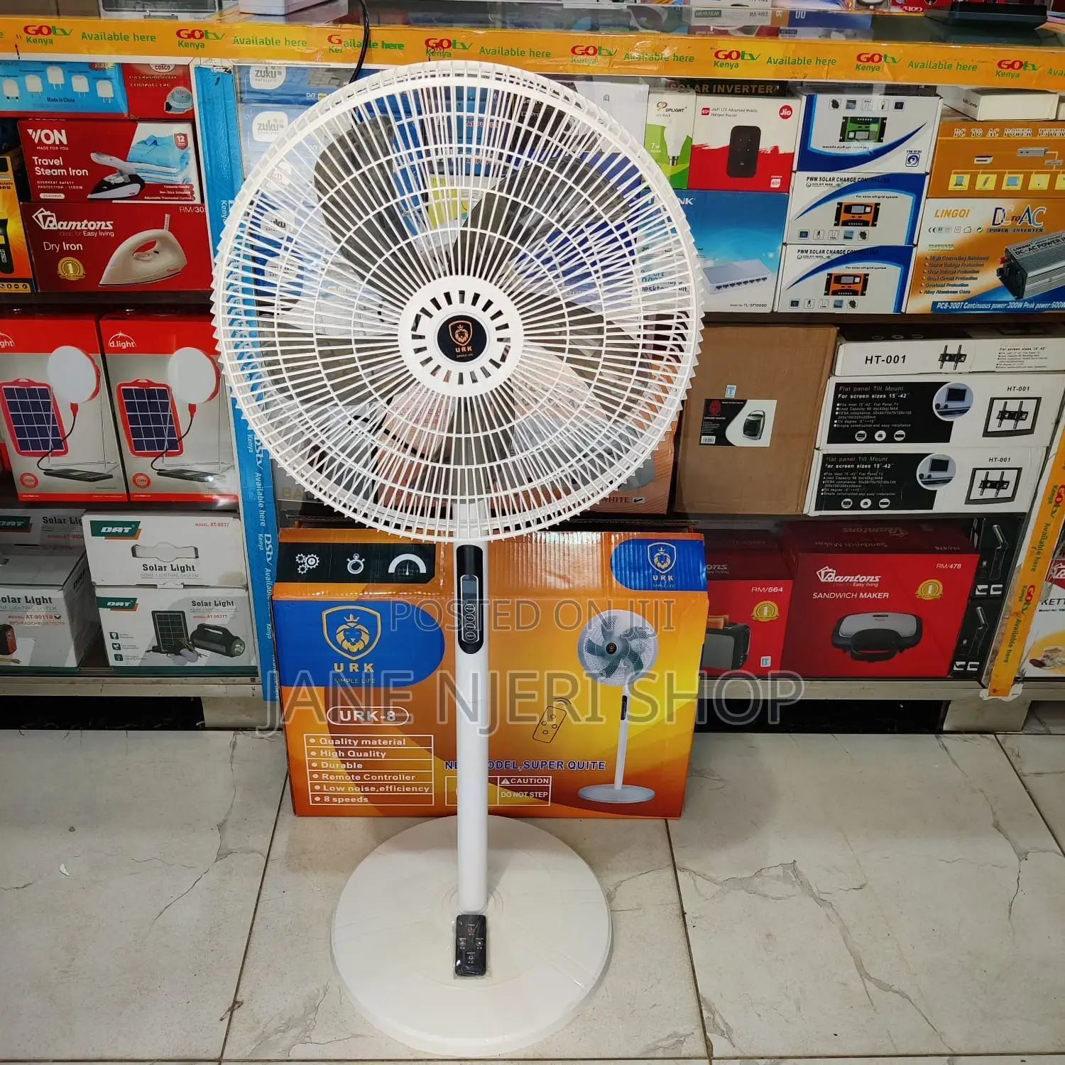 Standing Fan With Remote 5 Blades