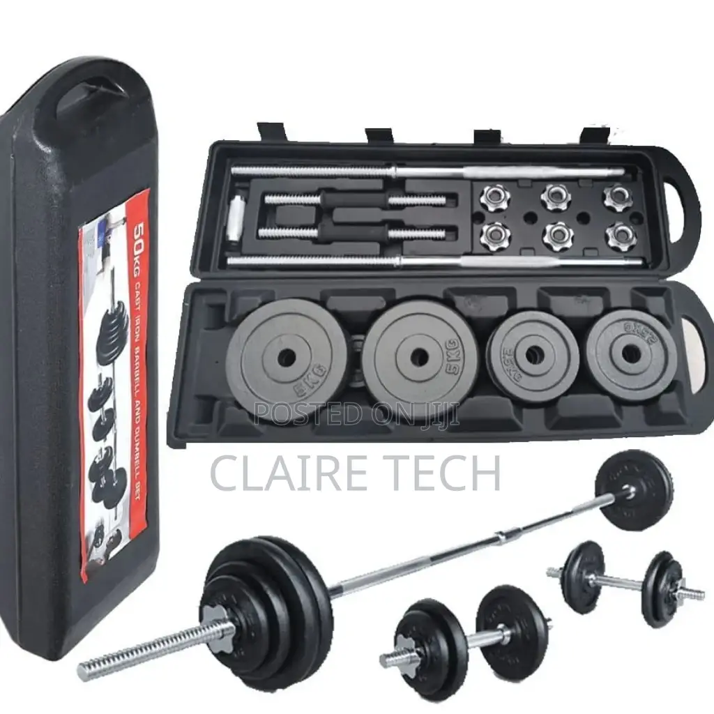 50 Kg Yolk Barbell and Dumbbell Chrome Set