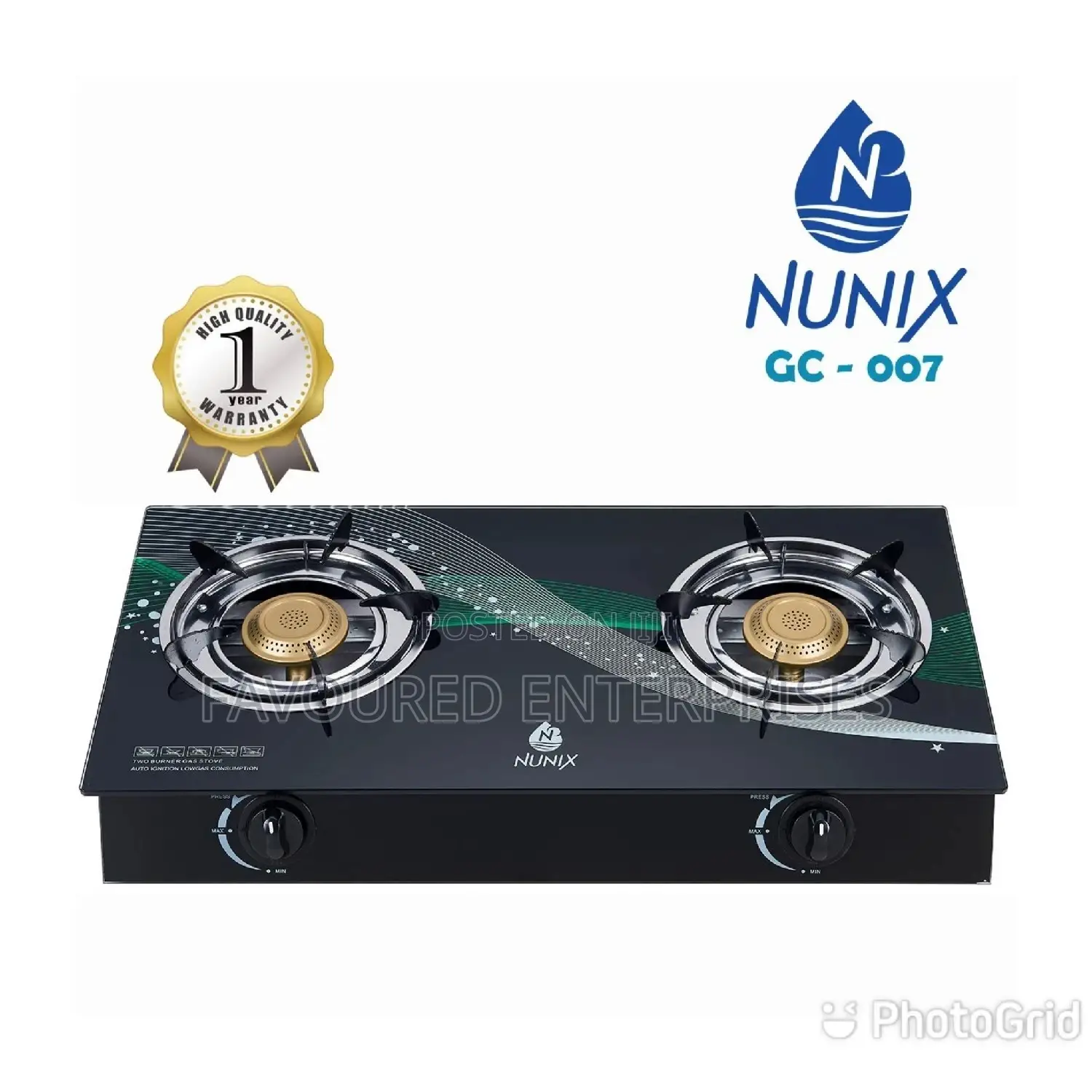 2 Burner Glass Top Double Burner