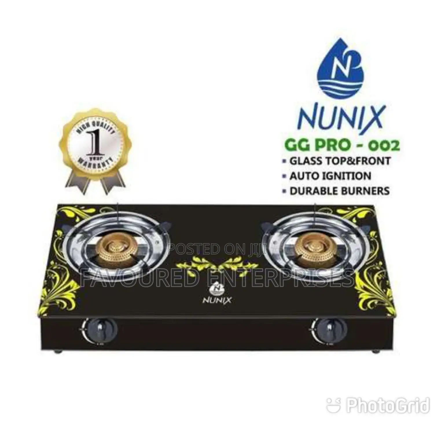 Nunix 2 Burner Glass Top Burner