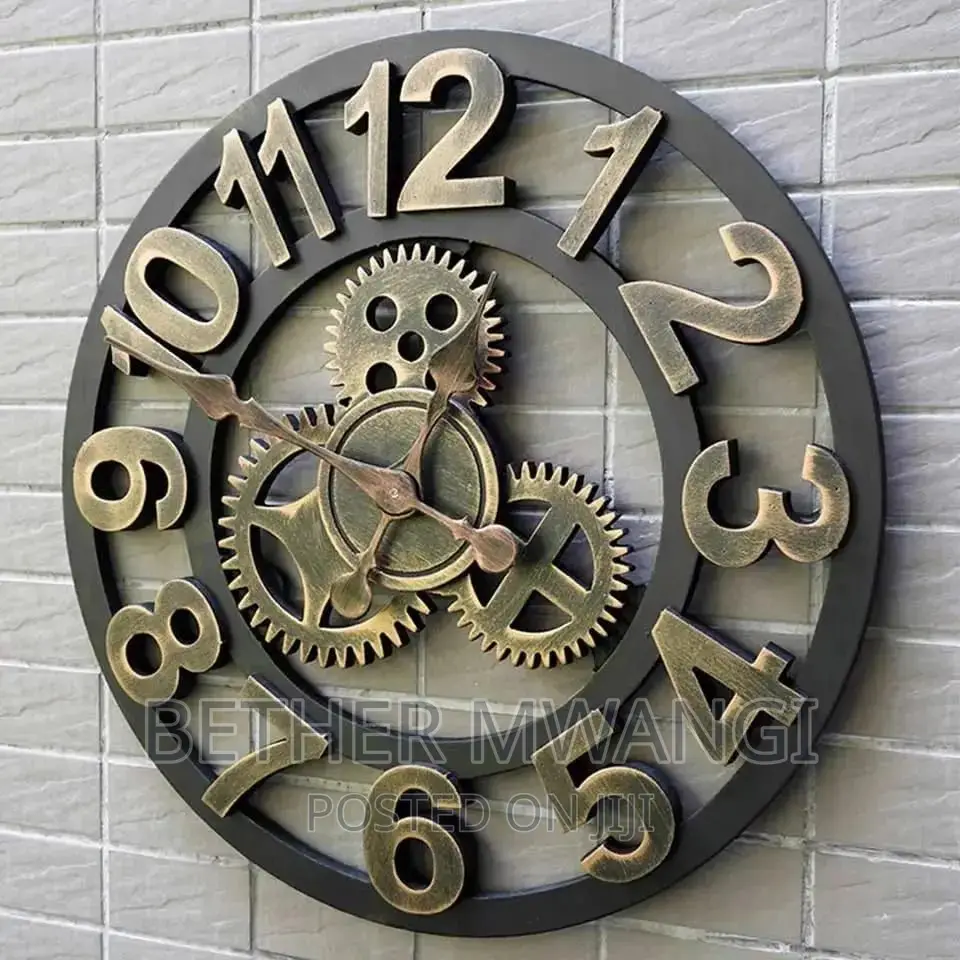 Elegant Gear Wall Clock Available