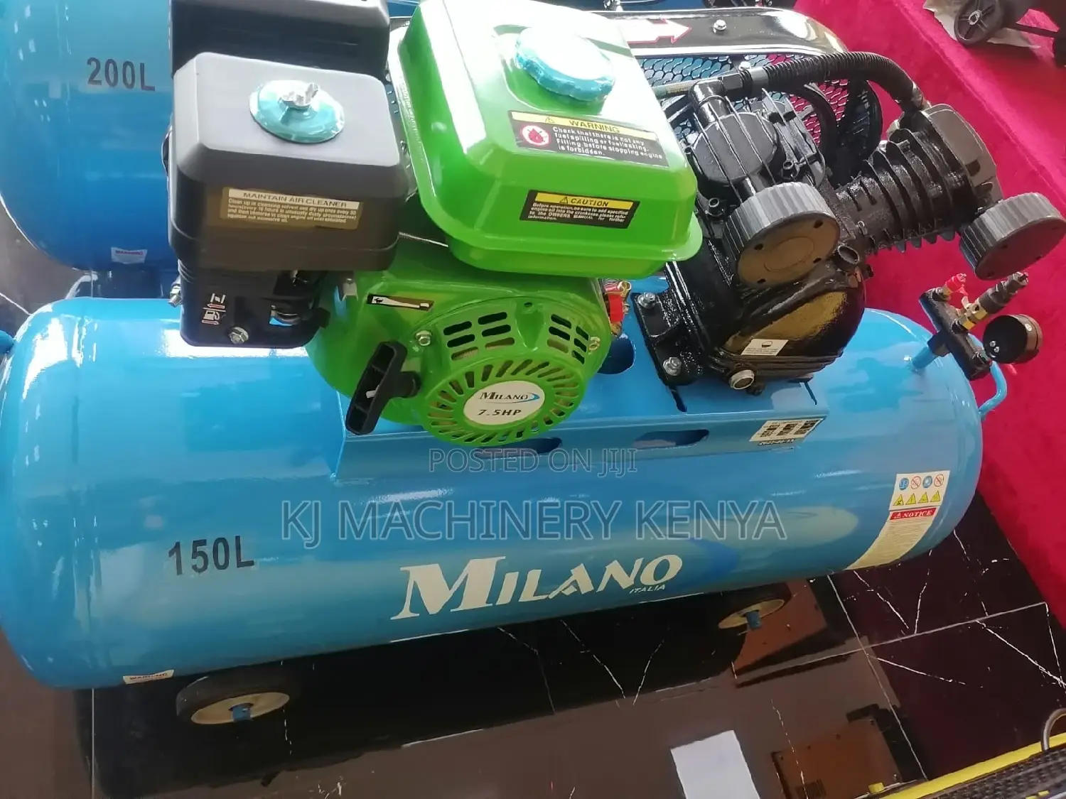 Milano Gasoline 150L Air Compressor -Petrol Powered