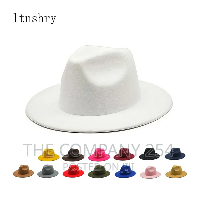 Autumn Winter Womens Felt Hat Fedoras Big Brim Hats .