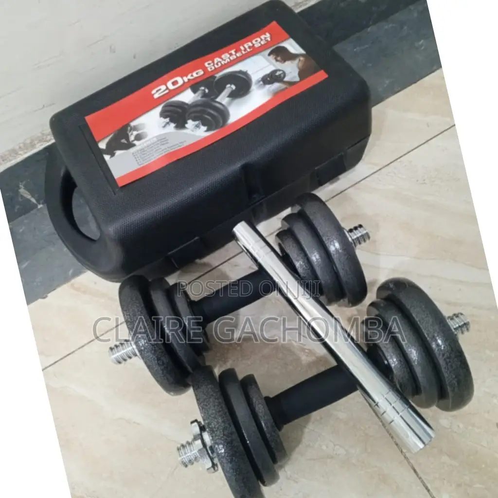 Adjustable 20 KGS Cast Iron Dumbbell Set With Case