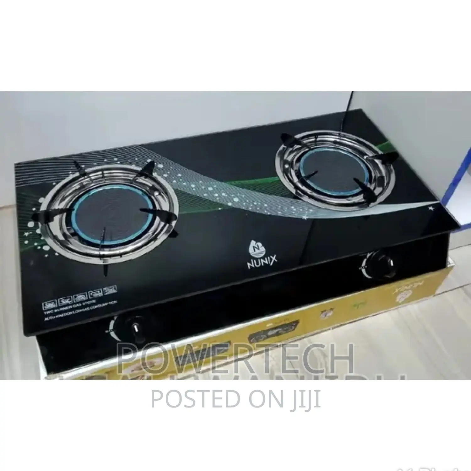 Nunix 2 Burner Infra-Red Glass Tampered Table Top Burner