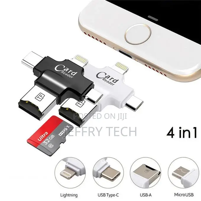 Portable Mini 4in1 IOS Microb Type C OTG Micro TF Card Read