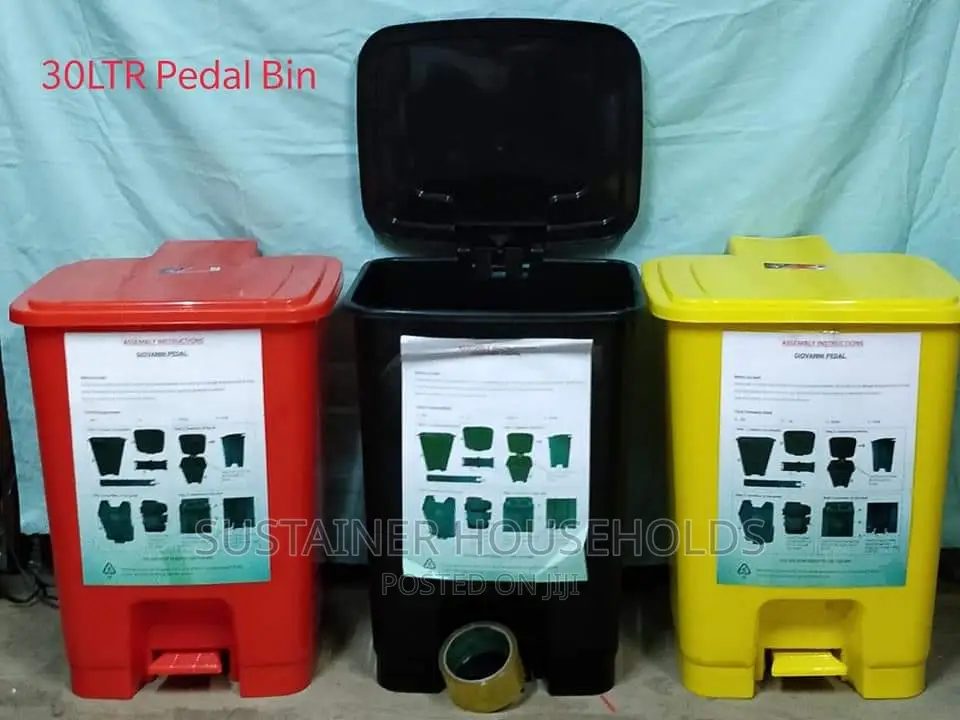 30ltrs Pedal Bin, Color Red, Yellow, Black, Ivory