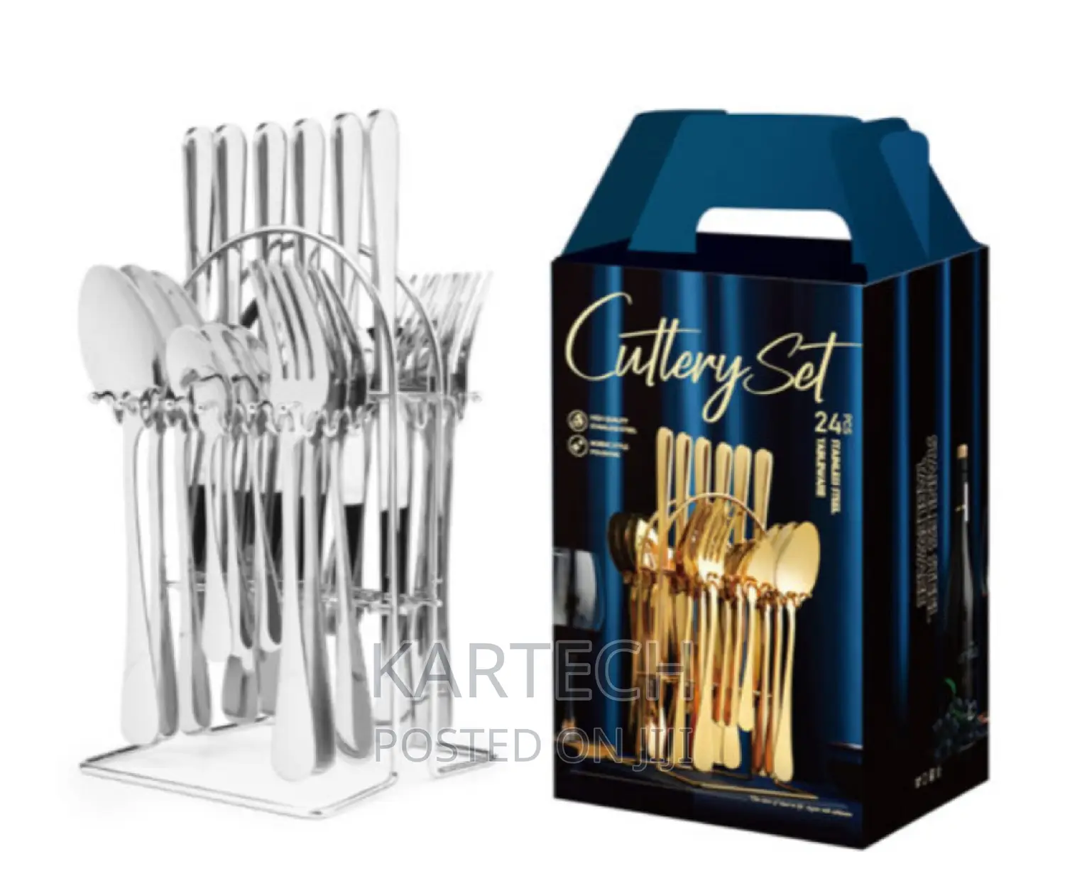 24pc Cutlery Set (Silver Colour)