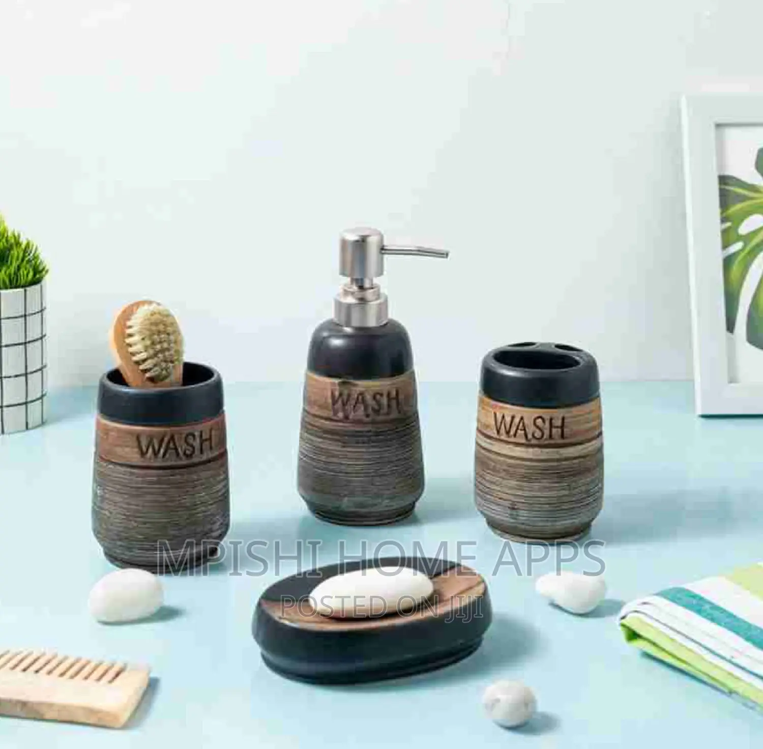Fancy Ceramic Wash 4in1 Bathroom Set