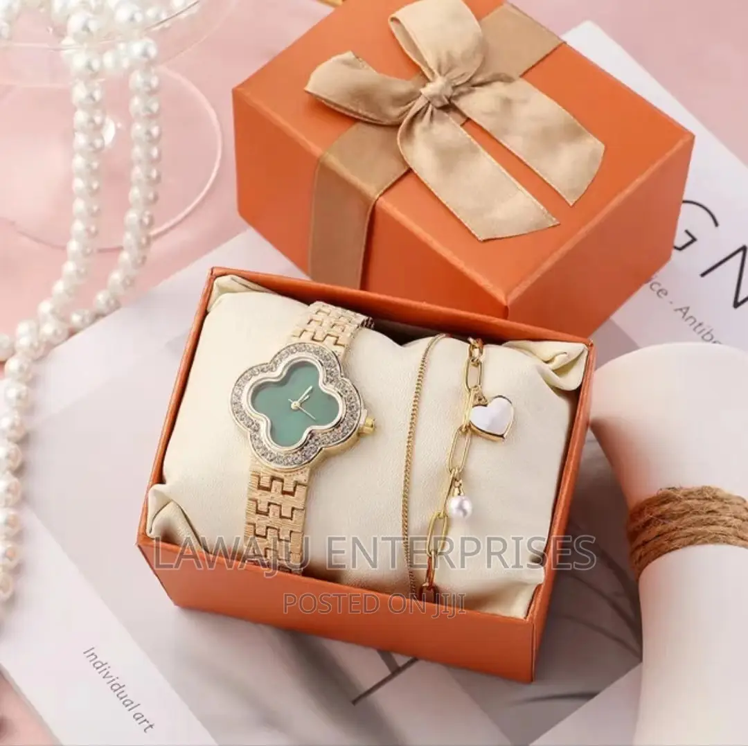 Gold Watch Ladies Combo Set