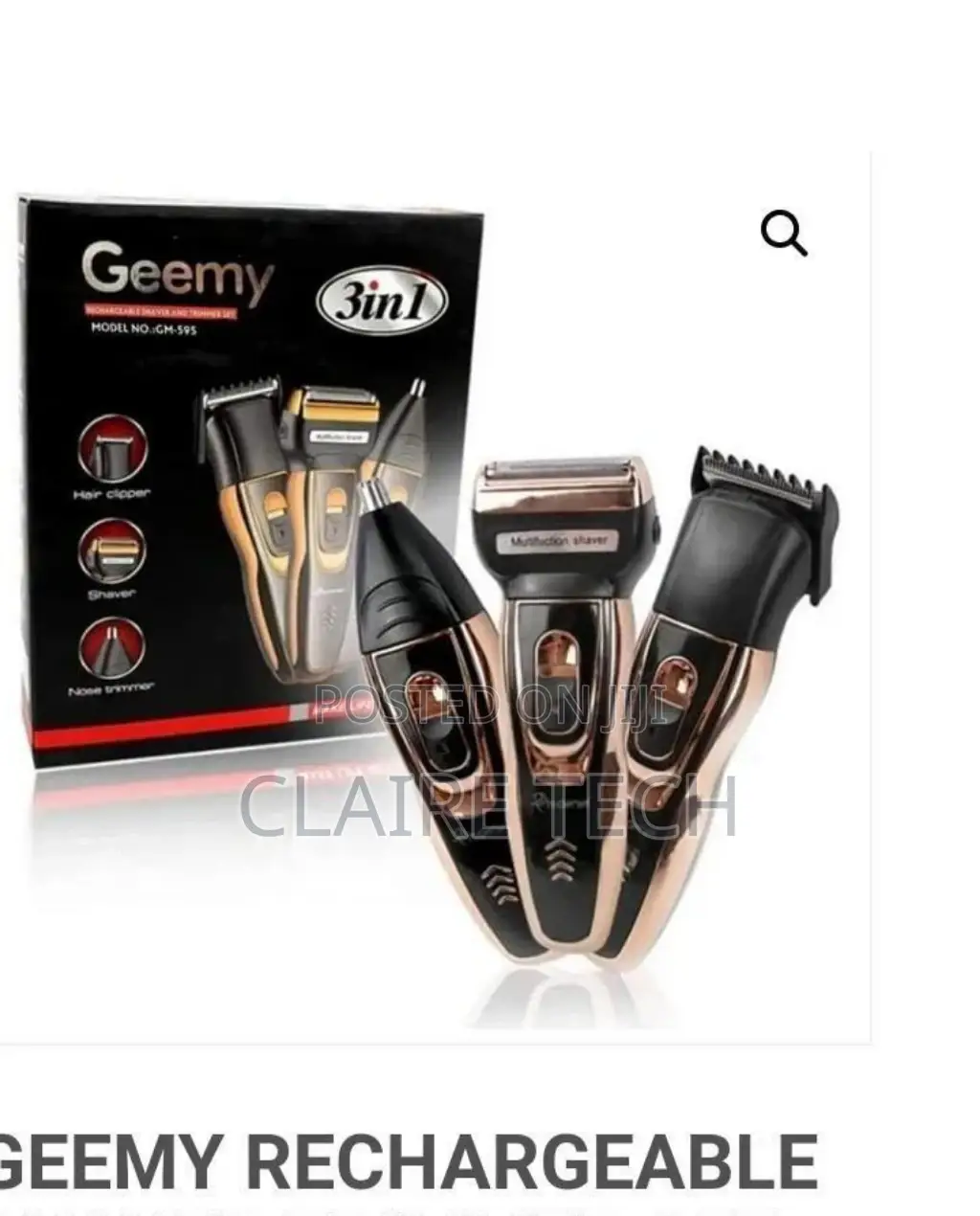 3 in 1 Rechargeable Gemmy Shaver Trimmer Set
