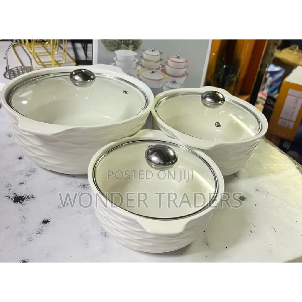 3 PCS Ceramic Soup Pot 3 Set