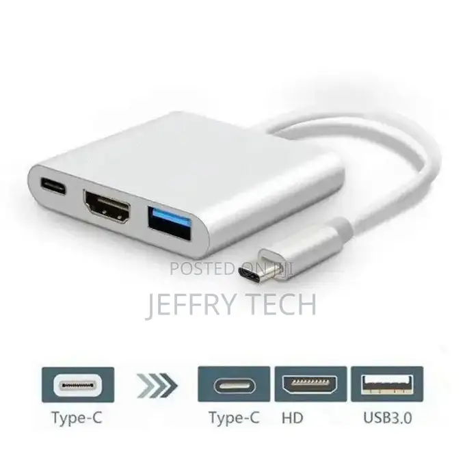 USB C to HDMI Multiport Adapter,3-in-1 Type-C Hub to HDMI 