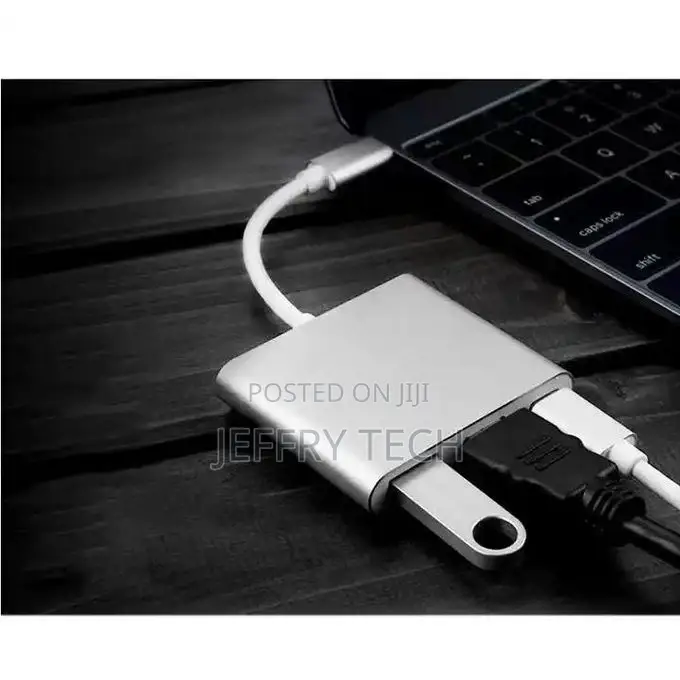 USB C to HDMI Multiport Adapter,3-in-1 Type-C Hub to HDMI 