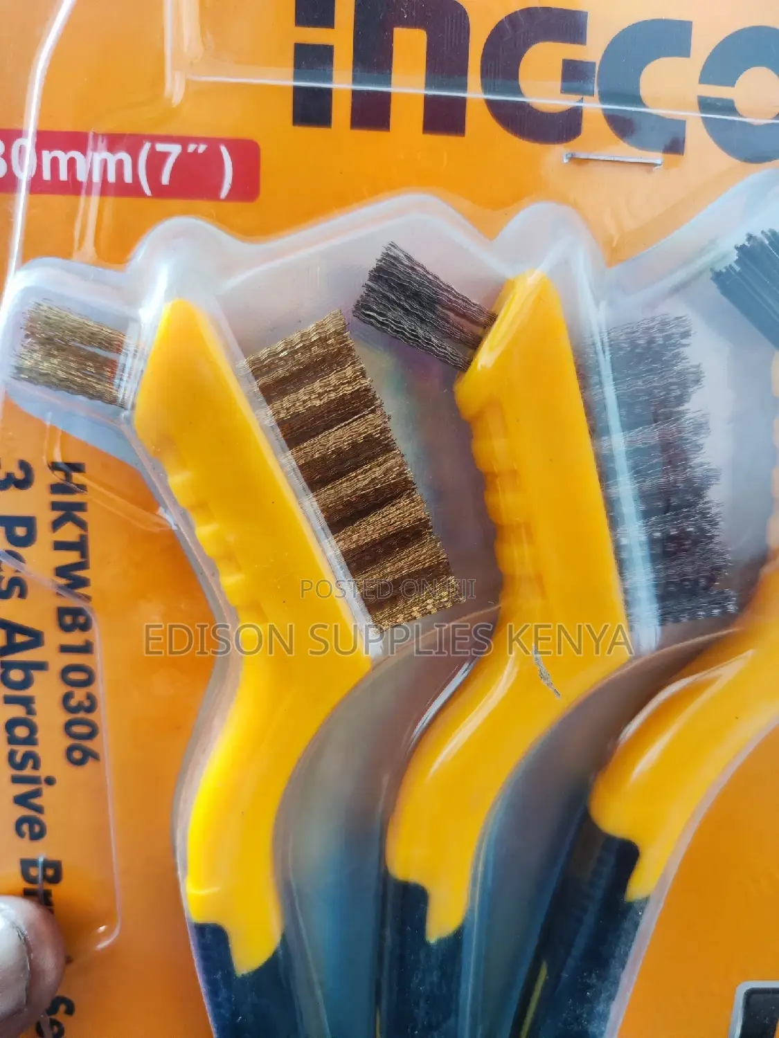 Wire Brush Ingco Abrasive Brushes Set Steel, Brass, Nylon