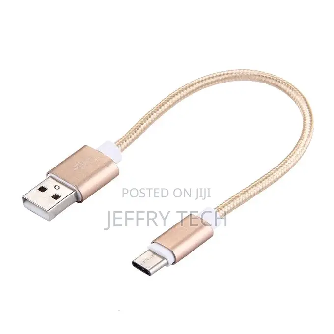 20cm Woven Style USB-C / Type-C 3.1 Male to USB 2.0 Male Dat