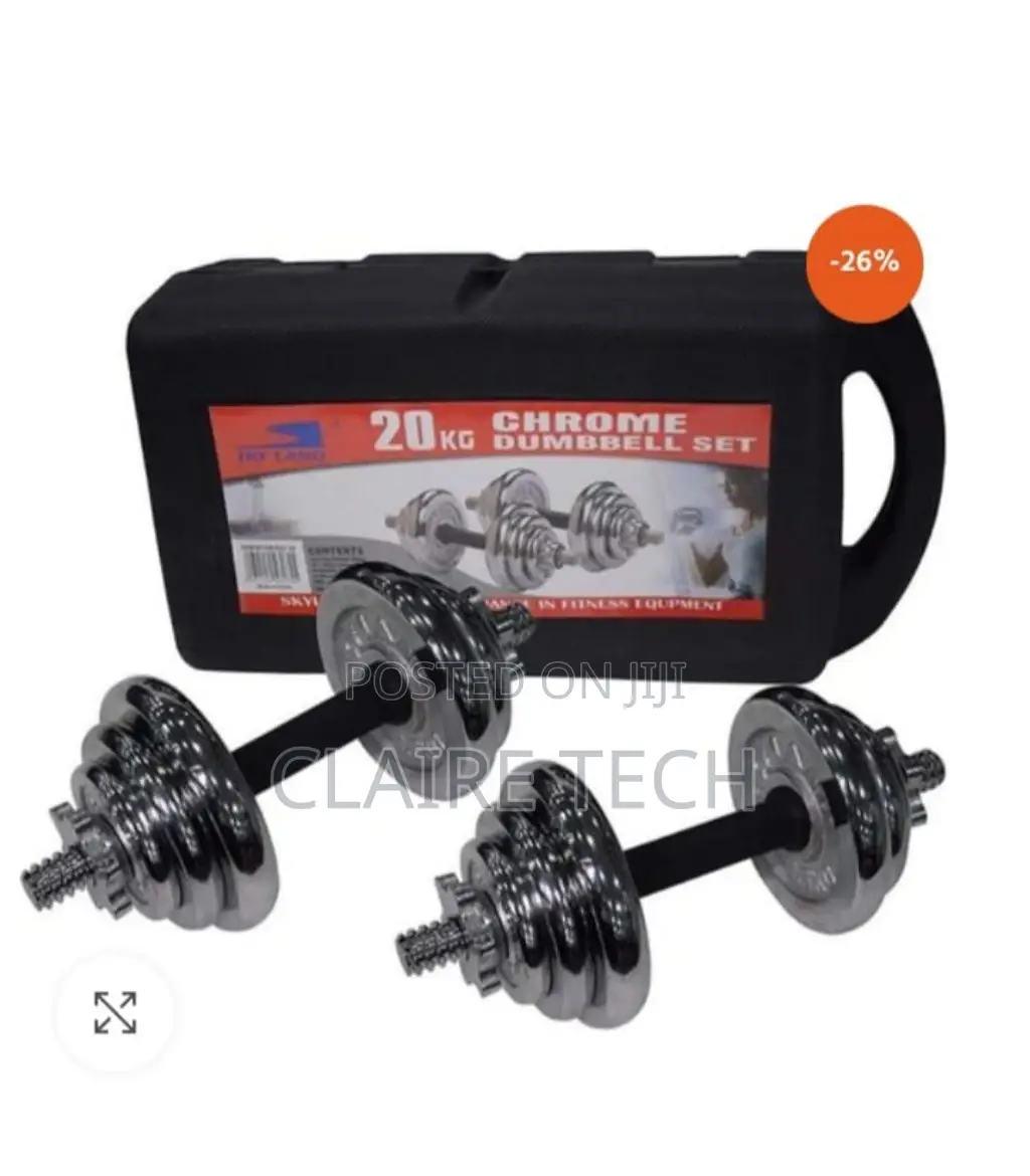New Chrome Dumbell Set 20 Kgs.